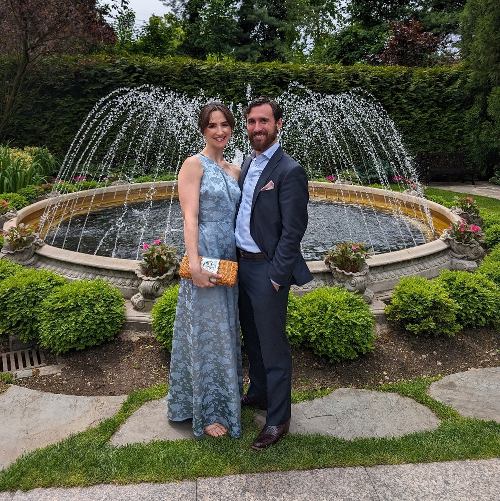 Lulu's blue bridesmaid dress